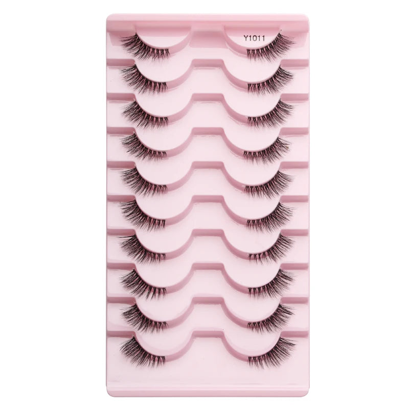 SHIDISHANGPIN 5/10Pairs False Lashes Cat Eye Eyelashes Eyelash Extension 3D Mink Half Lashes Natural Makeup faux Cils maquiagem - Blinksy